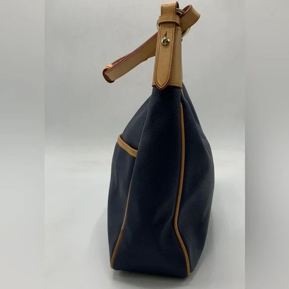 Dooney Bourke Navy Blue Pebble Grain Rebecca Hobo Bag - Picture 5 of 14